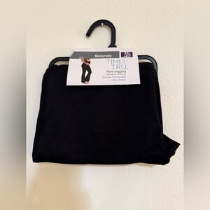 Time and Tru Black Maternity Flare Leggings